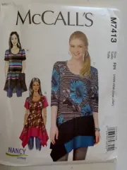 Tunic Top Long Pullover Knit 18W-24W McCalls M7413 Sewing Pattern McCall's 7413