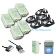 5X 4 USB PORT WALL ADAPTER+10FT CABLE POWER CHARGER BLACK FOR IPHONE IPOD IPAD