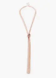 [Taking Shape] Taking Shape Diamante Lariat Necklace in Rose Gold - Women's Accessories Rose Gold