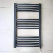 Greened House 500w x 800h Anthracite Electric Curved Heated Towel Rail Bathroom Radiator