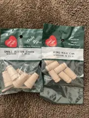 Lara’s Crafts Dollhouse Size Wood Lot Milk Bottles And Butter Churns