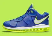 Nike LeBron James 8 V/2 Low QS Sprite Blue Volt Green DN1581-400 sz 8.5 Men's