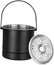 Stainless Steel Ice Bucket Chilled Ice Shape Beverage Serving Beer Bottle Cooler Bucket Beer Barrel Storage Holder Wine Bottle Holder Barrel Bar Supply Stainless Steel Black