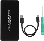 ASHATAT HDD Enclosure,USB 3.1 Type-C Dual Port M.2 for Raid Display Mobile Aluminum- Alloy Hard Disk Box,Hard Disk Enclosure Suitable for Protocol Key B M.2 SSD