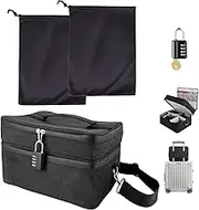 Discreet Lockable Storage Toy Bag And 2pcs L Size (8.6 * 11.8inch) Microfiber Drawstring Bag Box Organizer Container
