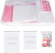 500pc Mini Poly Zipper Bags with container, 3 Different Small Size (4x6cm+5x7cm+6x9cm), Transparent Reusable Ziplock Bags ideal for storage Jewelry, lolly,small parts,beads