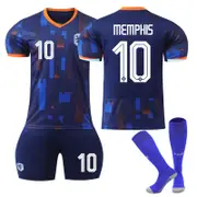 Nevenka Netherlands Away MEMPHIS #10 Jersey for Kids Adult 3 Pcs Soccer Outfits