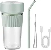 Blender, 350ml USB Fruit Juice Mixer, Straw Design Handheld Blender for Shakes and Smoothies, Personal Travel Blender with 6 Blades, for Gym