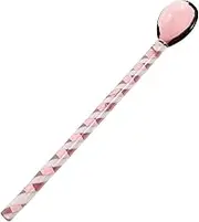 DEARMAMY Quality Glass Coffee Spoon 2 Pack Soup Spoons Stylish Dessert Scoop for Tea Milk
