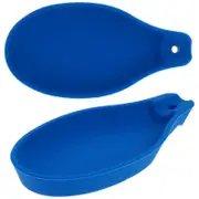 Silicon Spoon Rests Silicone Spoon Storage Pads Cooking Utensil Holder Blue 14.8X7.5CM Heat-Resistant 2Pcs