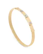 Marco Bicego 18K Yellow Gold Masai Diamond Station Coil Thin Bangle Bracelet