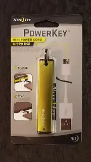 Nite Ize PowerKey mini power cord Lime Green PKYU-17-R7 USB to Micro USB