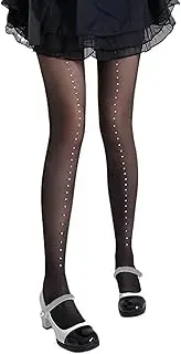 [Oxtxuzdm] Women's Sheer Tights Control Top Pantyhose Sparkles Rhinestones Pantyhose Tights Sheer Stockings