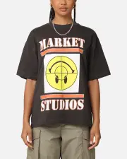 [Market] Market X Smiley Focus T-shirt Washed Black - Size XL XL Washed Black