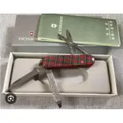 VICTORINOX Tartan Check Classic Red Army Military Knife Camping Outdoor Swiss