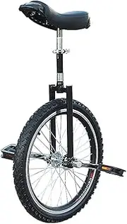 Boy Girls Unisex Unicycle Bike Kids Adult Beginner, 16"/18"/20"/24" Wheel One Wheel Bike, Adjustable Height, Load 150Kg/330Lbs (Color : Black, Size : 51Cm(20Inch)) Durable TDF
