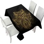 Golden Royal Owl Tablecloth