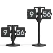 mooas Standing Height Adjustable Flip Desk Clock (Black), Retro Vintage Analo...