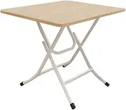 SOGA Wood-Colored Dining Table Portable Square Surface Space Saving Folding Desk Home Decor