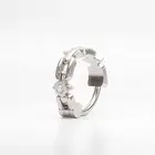 14K White Gold Diamond Chain Nose Ring with Clicker Closure, Cartilage & Tragus