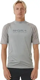 [Rip Curl] Men's - Shock UV Short Sleeve Rash Vest - Light Grey Marle