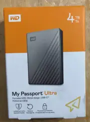 WD My Passport ULTRA 4TB External HDD (WDBFTM0040BSL-WESN) - Silver... FREE S&H!