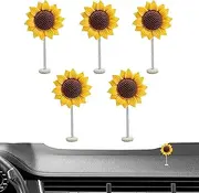 Sunflower Dashboard Decoration,5PCS Sunflower Center Console Decoration | Desk Decorations, Home Decorations, Car Interior Accessories
