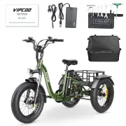 [EU DIRECT] VIPCOO VC-ET1 Electric Tricycle Cargo 48V 20AH Battery 750W Motor 20inches Tires 40-65KM Max Mileage 150KG M