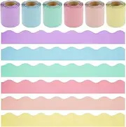 6 Rolls 196.8 ft Colorful Borders for Bulletin Board Classroom Borders Scalloped Trim Bulletin Board Decorations Colorful Decoration Bulletin Board Border for Classroom Decor Home Decor Party