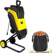2500W Electric Garden Shredder, Wood Chipper with 50L Collection Bag, 4500 RPM Reversible Steel Blades, Large Funnel Opening, Safety Shut-Off, Garden Mulcher for Leaves and Branches