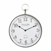 SSH COLLECTION Daniel & Ashley 60cm Round Wall Clock with Nickel Surround and White Face