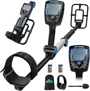 Metal Detector for Adults Waterpoof Metal Detectors Professional Foldable High Accuracy Gold Dectector with LCD Display 10" Coil with Pinpoint Function