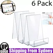 6 Pack Clear Acrylic Display Easel Stand for Books Tablets Pictures Notebooks AU