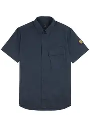 Belstaff Scale Logo Twill Shirt - Navy - L L
