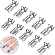 15pcs Silver Nail Extension Mold Tips Aluminum Nail Art Tools Marked Lines Reusable Gel Nail Art Forms for Home Salon