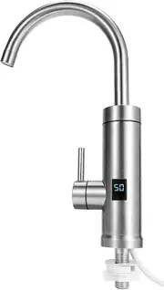 Zimikin Kitchen Mixer Tap, Hot Water Faucet With Lcd Display, Household Stainless Steel Electric Hot Water Faucet, 3S Instant Hot Water Faucet