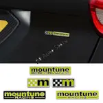 適用於福特 MOUNTUNE RACING 徽標的金屬徽標 3D 汽車前後行李箱標誌擋泥板徽章貼紙汽車窗戶貼花配件