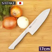 在飛比找momo購物網優惠-【佐竹產業】日本製一體成型 PISCES 不鏽鋼波紋三德廚刀