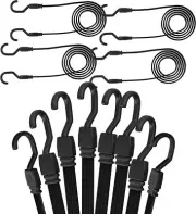 Houseables Bungee Cords with Hooks,4 Pk, 48 inch, Bungi Rope for Dolly, Black