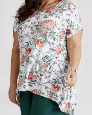 Plus Size 14 Tunic Top - Higher At Front , Stretchy Fabric By “ Autograph “ NWT