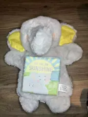 Baby Gift, Elephant Puppet with You are My Sunshine Book NWT
