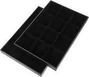 JECOMPRIS 2 pcs Jewelry Display Tray with Soft Padding Ring Holder for Necklace Bracelet and Earrings Organization and Decorative Jewelry Storage