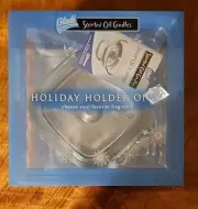 GLADE Glass Candle Holder Scented Oil Candle Square Heavy New- HOLDER only