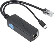 Gigabit PoE Splitter for 5 5B, 5V 4A PoE to USB C Adapter, IEEE 802.3af at Compliant, 10/100/1000Mbps