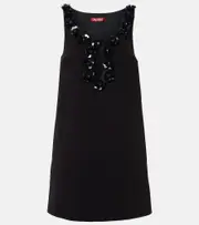 [Max Mara] Max Mara Delis sequined cutout crêpe minidress UK 14 black