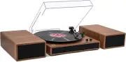 MPK Bluetooth Turntable, Vinyl Record Player with Hi-Fi Bookshelf Speakers, 3-Sp