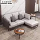 卡維恩L型布沙發(三人+腳椅)-灰色-7701