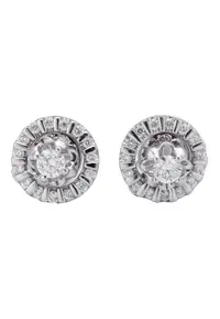 在飛比找ZALORA購物網優惠-LITZ 18K White Gold Diamond Ea