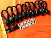 BUNJI BUNGEE SHOCKCORD LOOPS 70 mm x 10 BLACK + POSTS INC POSTAGE