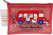 Sanrio Characters Accessories Cosmetic Mesh vinyl pouch Zipper Case Bag 17.5×12cm, Red, About 6.9(W)×4.7(H)inc (17.5×12cm)
